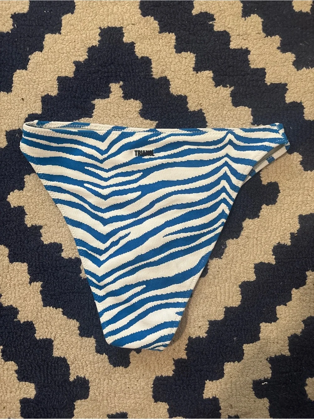 triangl swimwear Blue and White Striped Bikini Bottom